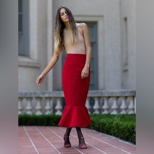 DAMARIS BAILEY Rubina Red Mermaid Skirt Cocktail Party Event Wedding‎ Size XS